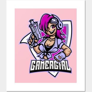 Gamer Girl Emblem Posters and Art